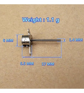 Micro Step Motor Uzun Mil 6X5,5Mm 2 Faz Long Shaft (Dikkat Çok Küçüktür )