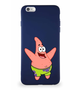 Apple iPhone 6S Plus Soft Premier Kapak Patrick Yıldız Tasarımlı Silikon Kılıf - Lacivert (Şeffaf)