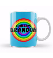 Brandon Phillips CARTON ART   baseball Gifts Vintage Retro Rainbow For BOYS AND Dad Kupa Bardak Porselen
