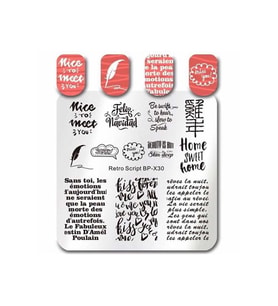 Stamper Desen Plakası Retro Scrıpt X30