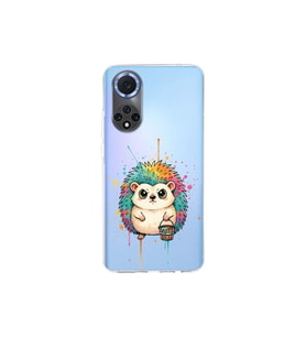 Huawei Nova 9 ile Uyumlu Splash Kirpi Tasarımlı Şeffaf Silikon Kılıf