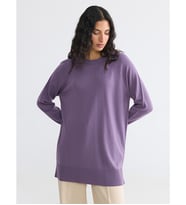 LCW Modest Mor Bisiklet Yaka Kadın Triko Tunik