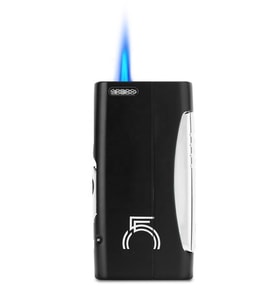 Tek Torch Pürmüz 55. Yıl Özel Üretim Dahili Delicili Siyah-Gümüş Puro Çakmağı - TR7743
