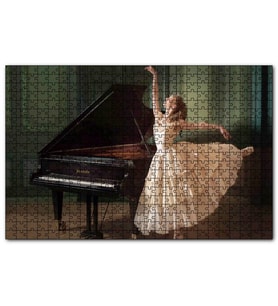 Cakapuzzle Piyano ve Balerin  Puzzle Yapboz MDF (Ahşap) (120 Parça)