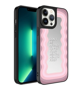 Apple iPhone 13 Pro Kılıf Aynalı Desenli Kamera Korumalı Parlak Zore Mirror Kılıf Ayna