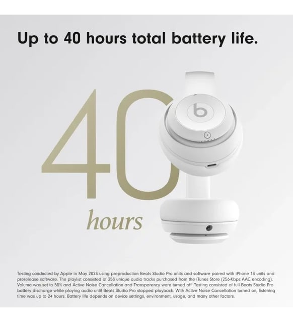 BEATS Studio Pro Bluetooth Kulak Üstü Kulaklık Matte White Studio Pro
