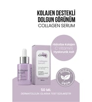 Esneklik Artırıcı ve Dolgunlaştırıcı Etkili Aydınlatıcı C Vitamini ve Hyaluronik Asit Destekli Vegan Kolajen Yüz Serumu 30 ml