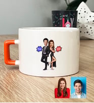 Kişiye Özel Karikatürlü Cool Sevgililer Lüks Fincan Sevgililer Günü Hediyesi