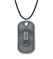 BTS Army Künye Deri ip Kolye - Gümüş Kaplama - Kadın Erkek Kolye - No:907