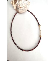SERTİFİKALI 4 MM LAL GARNET GRANAT, İNCİ DOĞALTAŞ KOLYE