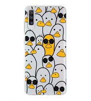 Samsung Galaxy A70s  Uyumlu Kapak Duck Tasarımlı Şeffaf Silikon Kılıf