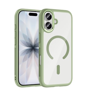 iPhone 17 Kılıf M-Safe Şarj Özellikli Metal Kamera Çerçeveli Tiko Kılıf (Yeşil)