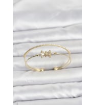 Pirinç Gold Renk Baget Zirkon Taşlı Objeli Kadın Bileklik TJ-BB8515