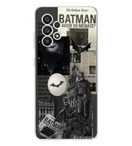 Samsung Galaxy A52 Uyumlu Batman Kolaj Tasarımlı Şeffaf Telefon Kılıfı