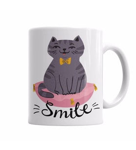 Smile Cat Kedi Kupa Bardak Porselen