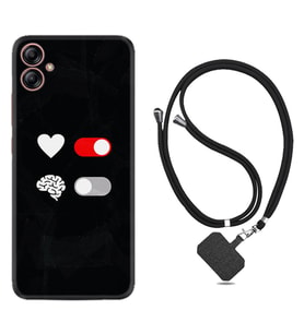 Samsung Galaxy A04E Kılıf Silikon Boyun Askılı İpli Desenli Silikon Love Brain 1722