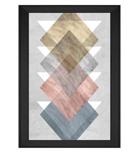 Soyut Şekiller Motifli Kanvas Tablo 80 x 110 cm Siyah Çerçeve