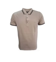 Rey Polo Erkek Basic Polo Yaka Kısa Kol T-shirt R01201 - Kahverengi - M (Bej)