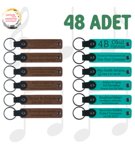 A Kahve & Koyu Turkuaz, Eğitim Semineri Katılımcılarına, 48’li Set, Kişiye Özel Yazılı Anahtarlık