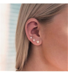 Sade İnci Küpe 4 mm (Çok Renkli)
