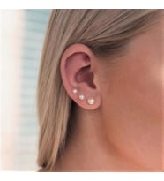 Sade İnci Küpe 4 mm (Çok Renkli)