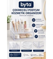 Şeffaf Çekmeceli Çok Bölmeli Akrilik Makyaj ve Kozmetik Organizeri