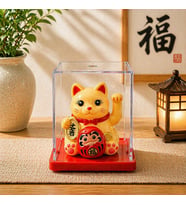 Şans Getiren Altın Kedi Biblo Maneki Neko Dekoratif Figür Feng Shui Mini