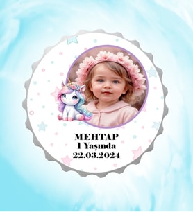 Kişiye Özel Pony Resimli İsimli Gökyüzü Kapak Magnet Açacak