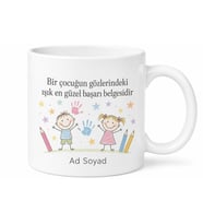 Pedagoga Hediye Çocuk Temalı Özel Tasarım Baskılı Porselen Kupa Bardak