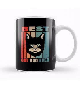 Best Cat Dad Ever Kedi 01 Kupa Bardak Porselen