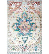 Eliana Home Baskılı, Yıkanabilir Kaymaz Taban Salon Halısı LNA1396-HY-1045 100x150 cm (Mavi)