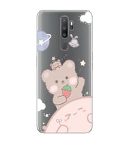 Oppo A5 2020 / A9 2020 Uyumlu Tatlı Ayıcık Desenli Şeffaf Telefon Kılıfı