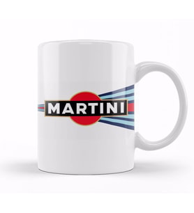Martini Racing Curved Stripe Kupa Bardak Porselen