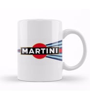 Martini Racing Curved Stripe Kupa Bardak Porselen