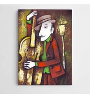 Müzisyen Kontbas Modern Sanat Kanvas Tablo