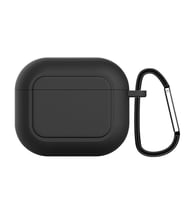 Ally Apple AirPods 3 için Kancalı Ultra İnce Silikon Kulaklık Kılıfı (Siyah)