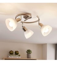 Rsylight 3 Lü inox  180 Derece Hareketli Beyaz Camlı Modern Dekoratif Avize