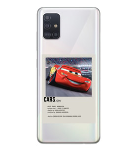 Samsung Galaxy A51 Uyumlu Cars Mcqueen Desenli Şeffaf Telefon Kılıfı