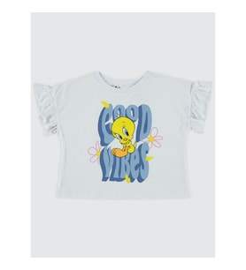 Tweety Kız Çocuk Tişört 2-5 Yaş Beyaz