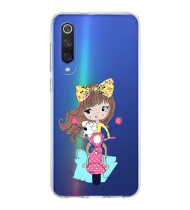 Xiaomi Mi 9 Se Uyumlu Kapak Vespagirl Tasarımlı Şeffaf Silikon Kılıf