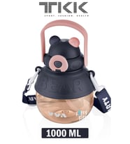 TKK VVA1000 ML Çift Kullanım Pipetli/Rahat içim Bpa İçermeyen Taşıma Ve Boyun Askılı Tritan Su Matarası FFTKK1003-1000ML (Lacivert)