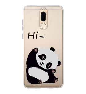 Huawei Mate 10 Lite Uyumlu Sevimli Panda Desenli Şeffaf Telefon Kılıfı