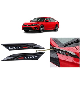 Honda Civic FE1 2022 ve Sonrası Uyumlu Çamurluk Üstü Ventil Dekoru Seti Parlak Siyah