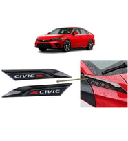 Honda Civic FE1 2022 ve Sonrası Uyumlu Çamurluk Üstü Ventil Dekoru Seti Parlak Siyah