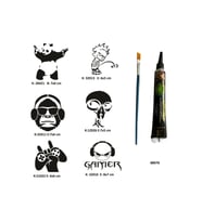 Çılgın Oyuncu Tüp Kına ve Fırça hediyeli Tattoo Geçici Dövme Seti