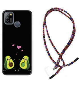 INFINIX Smart 4 5 6 Zero 8 S5 Pro Kılıf Boyun Asklı Rasta Silikon Aşık Avokadolar 1642