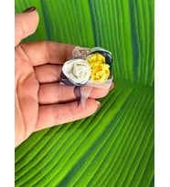 4X4 CM İĞNELİ ÇİÇEKLİ KABARTMA TASARIM BROŞ YAKA İĞNRSİ TÜRBAN İĞNESİ