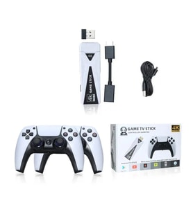 ScHitec 4K Android TV Stick ve Retro Game Konsol 10000 Oyunlu 64GB Beyaz