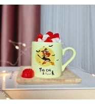 Tatlı Cadı Tasarımlı Kişiye Özel Sarı Türk Kahvesi Fincanı