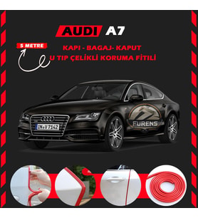 Audi A7 Oto Araç Kapı Koruma Fitili 5metre Parlak Kırmızı Renk